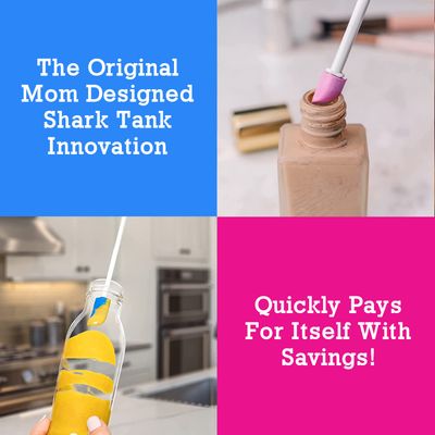 Spatty Daddy Spatula 4 Pack (6 and 12 Inch Blue/Pink) Shark Tank Mom Made Scrapes Last Drop From Makeup, Mini Spatula Makeup, Long Makeup Spatula, Scoops for Makeup, Makeup Stocking Stuffers