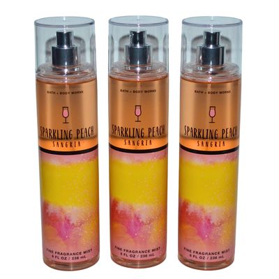 Bath &amp; Body Works Fragrance Mist 3-Pack 8oz Each (Sparkling Peach Sangria)