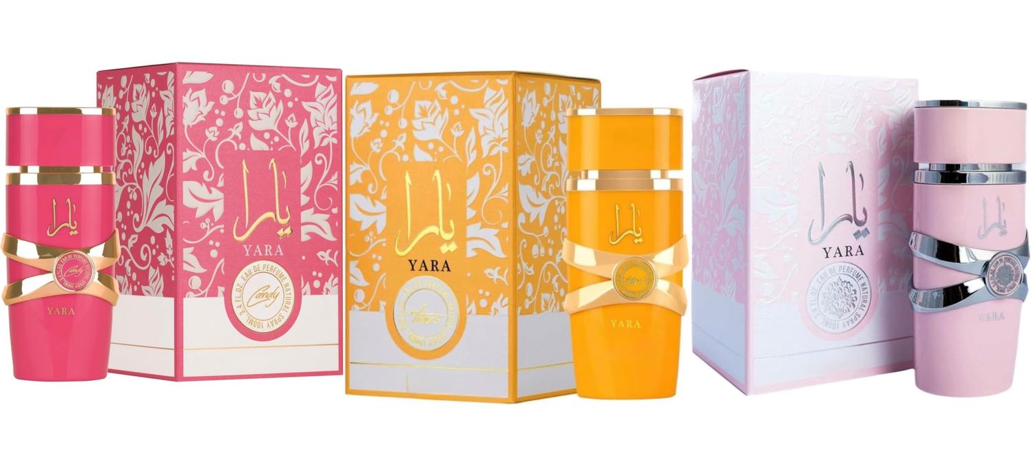 Set of Yara Pink,Yara Candy and Yara Tous for Women Eau de Parfum Spray, 3.40 Ounce / 100 ml each Set of three