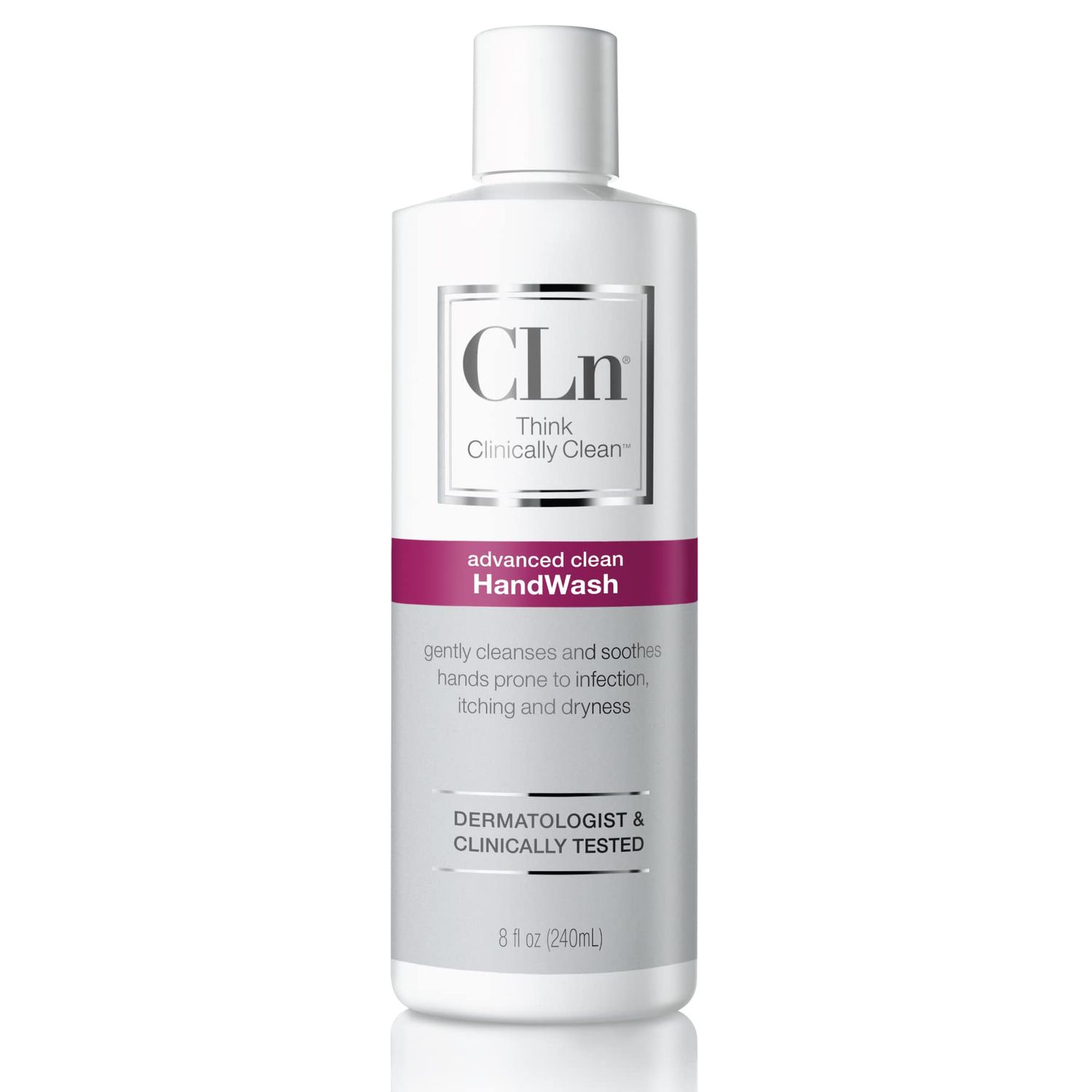 CLn HandWash - Advanced Hygiene for Hands, Formulated with Glycerin, for Sensitive Skin Prone to Hand Dermatitis, Redness, Irritation, Eczema, and Rash, Fragrance-Free, 8 fl oz