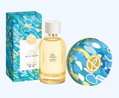 Yves Rocher Sel dAzur Eau de Parfum Set of 2 Solid Perfume and Spray - Womens Citrus Scent Reminiscent of Blue Skies and the Sea 100 ml./3.3 fl. oz. and13 g