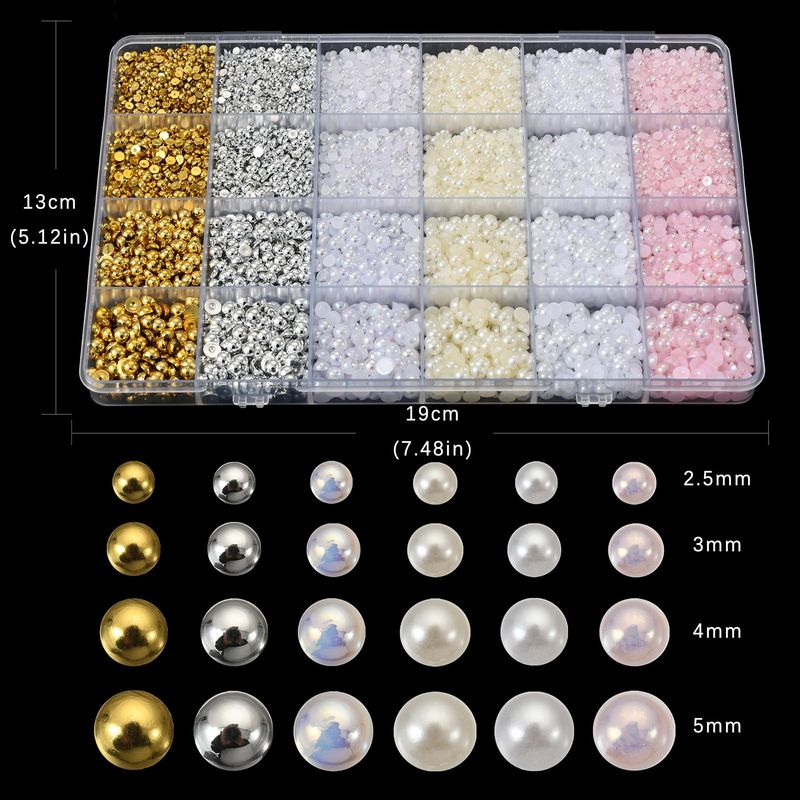 10000Pcs Nail Pearls, 3D Nail Charms, Flatback Pearls for Crafting, Charms for Nails Design
