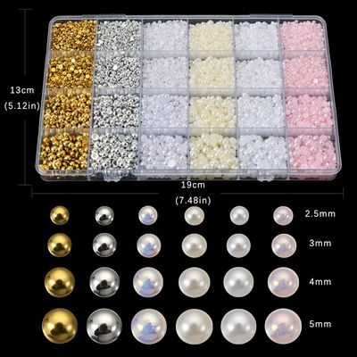 10000Pcs Nail Pearls, 3D Nail Charms, Flatback Pearls for Crafting, Charms for Nails Design