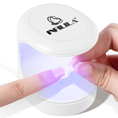 NXJ INFILILA Mini Nail Lamp, Quick-Dry Gel Nail Lamp 16W, Portable UV Light for Easy and Fast Nail Extension, 180 Opening Design USB UV LED Curing Lamp for Manicure Starters DIY Nail Art