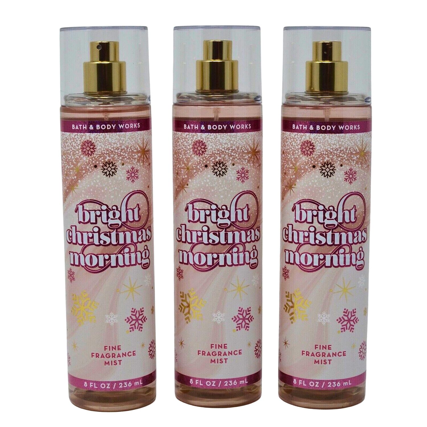 Bath &amp; Body Works Fragrance Mist 3-Pack 8oz Each (Bright Christmas Morning)
