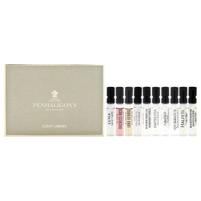 Penhaligons Scent Library Set for Unisex - 10 Pc Mini Gift Set 0.07oz Empressa EDP Spray, 0.07oz Endymion Concentre EDP Spray, 0.07oz Halfeti EDP Spray, 0.07oz The favourite EDP Spray, 0.07oz