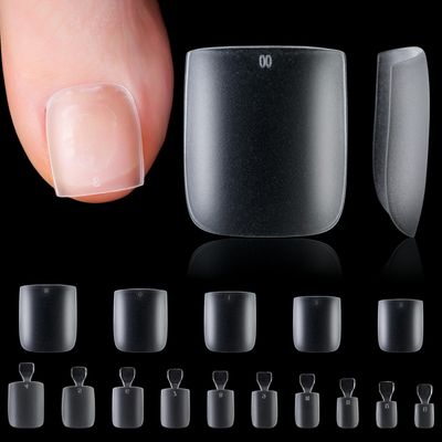 Long Square Toe Nail Tips for Wide Nail Beds, Matte Pre-shaped Full Cover False Toenails Gel Tips Press on Nails, Summer Toe Tips for Soak off Gel Extension at Home DIY(300PCS 15SIZE)