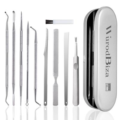 10PCS Ingrown Toenail Removal Kit, Surgical Stainless Steel Nail Tools for Manicure Professional Quality Ingrown Pedicure Tools Set with File and Lifters Manicure Care Solution