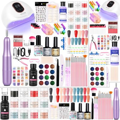 Acrylic Nail Kit Starter Nails Kit Acrylic Set Acrylic Powder with Nail Drill U V Light Acrylic with Everything for Beginners Acrylic Nail Set Full Acrylic Nail Supplies (-27)