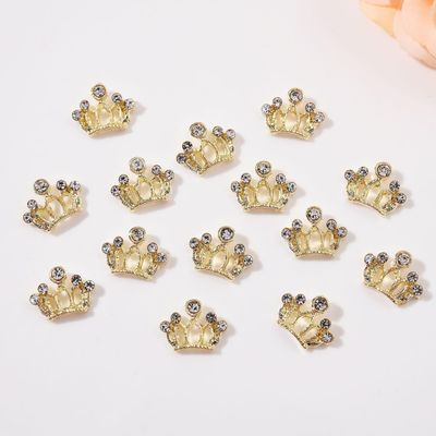 Maigitur 30pcs Metal Crown Nail Charms Shiny Gold Silver Nail Rhinestones Exquisite Nail Art Design 3D Alloy Crown Nail Charms for Acrylic Nails Decorations Crystal Nail Jewels for Women Manicure