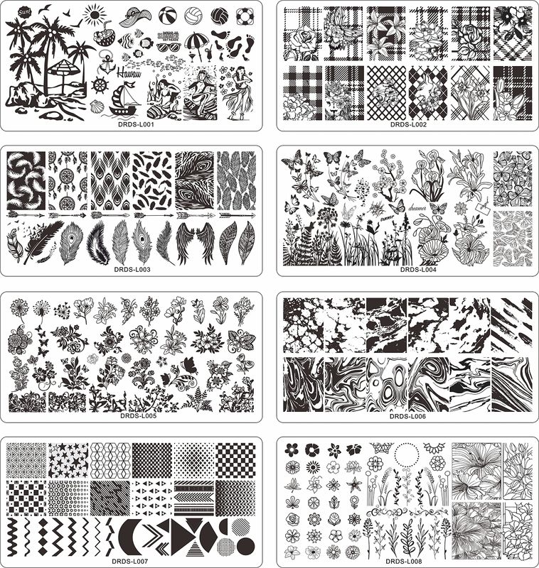 VNC 21 Pcs Nail Stamp Plates Set 16 Plate 2Stamper and 2 Scraper 1storage Bag Nails Art Stamping Plate Scraper Stamper Set Leaves Flowers Animal Nail Plate Template Image Plate Set