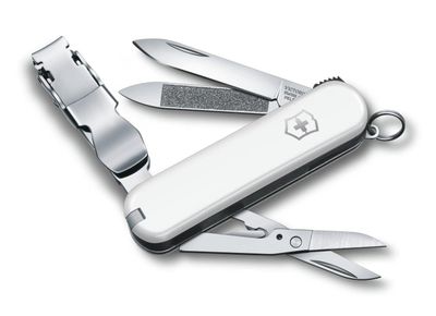 Victorinox Nail Clip 580, 8 Functions, Swiss Made Multi-Tool with Nail File, Nail Cleaner and Small Blade - White