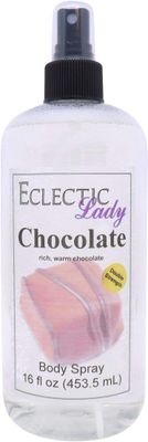 Eclectic Lady Chocolate Body Spray, Double Strength, 16 ounces, Body Mist for Women with Clean, Light &amp; Gentle Fragrance, Cologne with Soft, Subtle Aroma For Daily Use