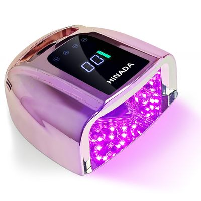 HiNADA Professional 96W Rechargeable UV LED Nail Lamp &amp; Cure Light with Smart Sensor - Cordless Fast Curing Gel Polish Dryer for All Gel Types, 4 Timer Modes Portable for Home Salon Travel