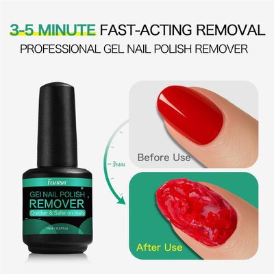 Gel Nail Polish Remover Kit with Tools, 15ml No Soak or Foil Needed, Fast Removal in 2-5 Minutes, Includes Cuticle Pusher &amp; Nail File, Safe for Home DIY