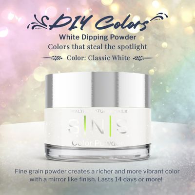 SNS Nail Dip Powder Colors, Gelous Color Dipping Powder - Classic White (White) - Long-Lasting Dip Nail Colors for Healthier Nail Beds - Low-Odor Nail Color for Professionals &amp; At-Home DIY - 0.5 oz