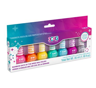 Bright Nail Polish Set for Girls &amp; Teens - 7 Vibrant, Non-Toxic, Kid-Safe Colors for Every Day of the Week - Ideal Gift for Ages 8 - Perfect for Parties &amp; Play - Fun DIY Manicure Kit by Make It Real