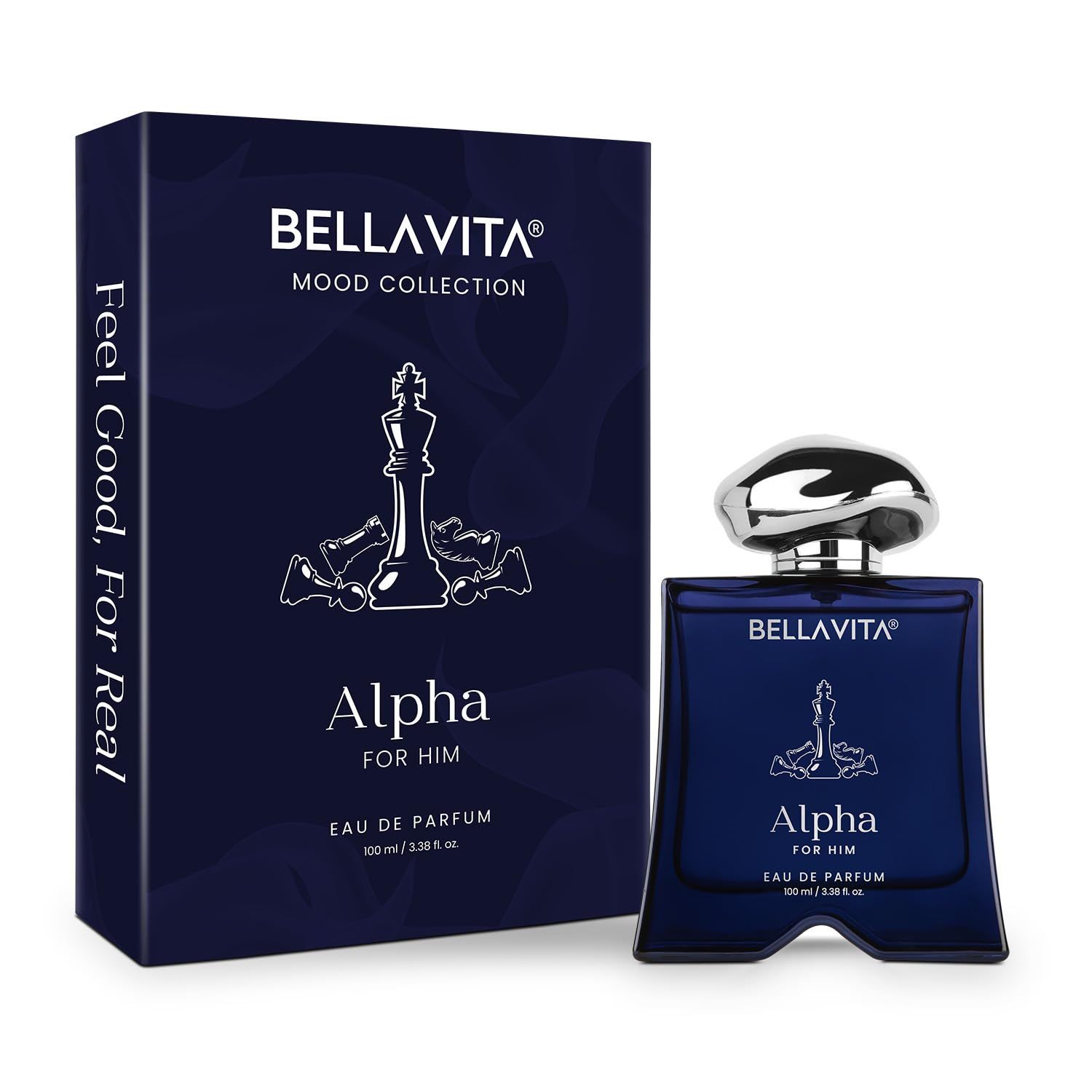 BELLAVITA Luxury Mood Collection ALPHA Perfume for Men 100ml | Pheromone Inspired Technology Long Lasting Fragrance | Notes of Floral, Woody and Citrus | Gourmet, Spicy Premium Fragrance