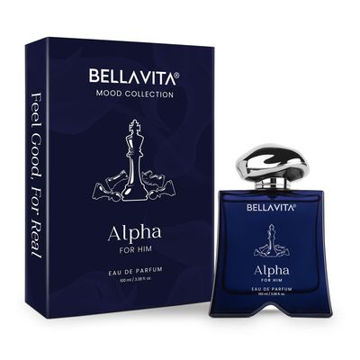 BELLAVITA Luxury Mood Collection ALPHA Perfume for Men 100ml | Pheromone Inspired Technology Long Lasting Fragrance | Notes of Floral, Woody and Citrus | Gourmet, Spicy Premium Fragrance