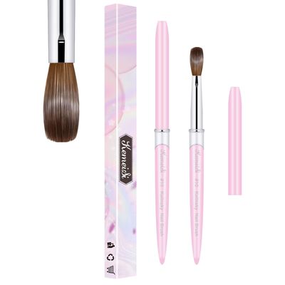 KEMEISI Acrylic Nail Brush Size 10, 100 Pure Kolinsky Nail Art Brushes for Acrylic Application, Sturdy Handle Oval Shaped Acrylic Powder Nail Design Tools for Professional Manicure DIY