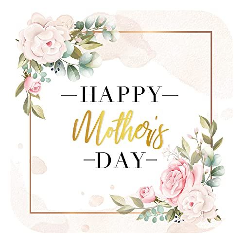 Mobiusea Creation Stickers for Mothers Day | 90-Pack for Sticker for Moms Gifts and Moms Card | 1.4 inch | Gold Foil | Happy Mothers Day Stickers | Pink Floral Rose Happy Mothers Day Labels