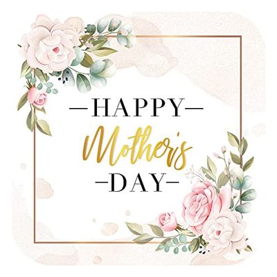 Mobiusea Creation Stickers for Mothers Day | 90-Pack for Sticker for Moms Gifts and Moms Card | 1.4 inch | Gold Foil | Happy Mothers Day Stickers | Pink Floral Rose Happy Mothers Day Labels