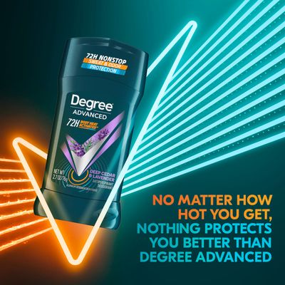 Degree Men Antiperspirant Deodorant Stick Deep Cedar & Lavender 4 Count 72-Hour Sweat and Odor Protection Deodorant for Men With Body Heat Activated Technology 2.7 oz
