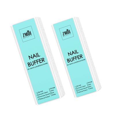 ZMOI Pro Nail Buffer Block - 2 Pack Luxurious Shine Korean 4-Way Nail Buffing Block - Natural Shine Nails - Manicure/Pedicure Tools for Home and Salon