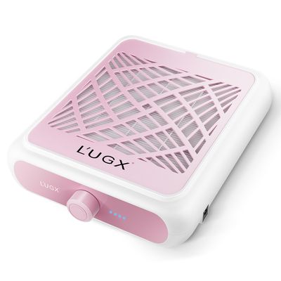 LUGX Nail Dust Collector Rechargeable with 2 Reusable Filter, Professional Dust Collector Nail Tech Fan Extractor Powerful Suction Vacuum Dust Collector for Nails, Perfect for Home Salon Use