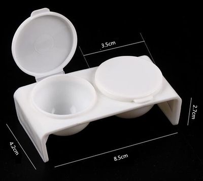 4 Pack Double Cup Plastics Nail Art Cup Bowl Dappen Soaking Dish with Lids for Mixing Acrylic Powder Liquid Nail Art Manicures Tools, Washing Brush Cup (White, Rose Red)