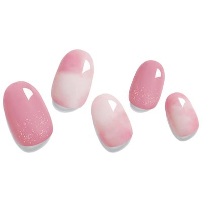 Naom 24 Pcs Semi Cured Gel Nail Strips - Salon Quality, Long Lasting, Easy to Apply and Remove - Perfect for Women, Girls, and Children - Includes 2 Prep Pads, Files, and Sticks for Home DIY