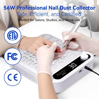 Makartt Nail Dust Collector - Professional Powerful Suction Larina Dust Cleaner with LED Display, Adjustable Speed, Reusable Filter, and Strainer Panel for Acrylic Nails Polishing Manicure Salon Home