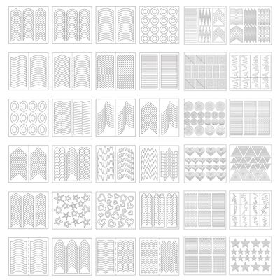 eBoot 1275 Pieces 49 Designs Nail Art Stencils French Tip Guides Stickers Form Fringe Guides Vinyl, 36 Sheets