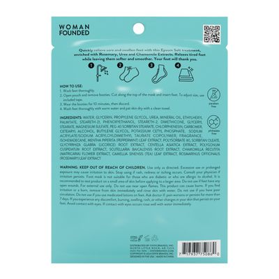 Onyx Professional Epsom Salt Foot Mask, 6 Pairs - Made with Epsom Salt and Chamomile, Helps Fight Swelling and Soreness, Relax Tired Feet, Easy-to-use Booties, One Size Fits All