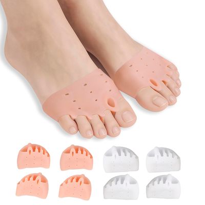 Silicone Toe Separators for Women &amp; Men Soft, Breathable Toe Spacers for Comfort, Bunion Relief, and Pedicure - Toe Alignment Correctors (4Pack)