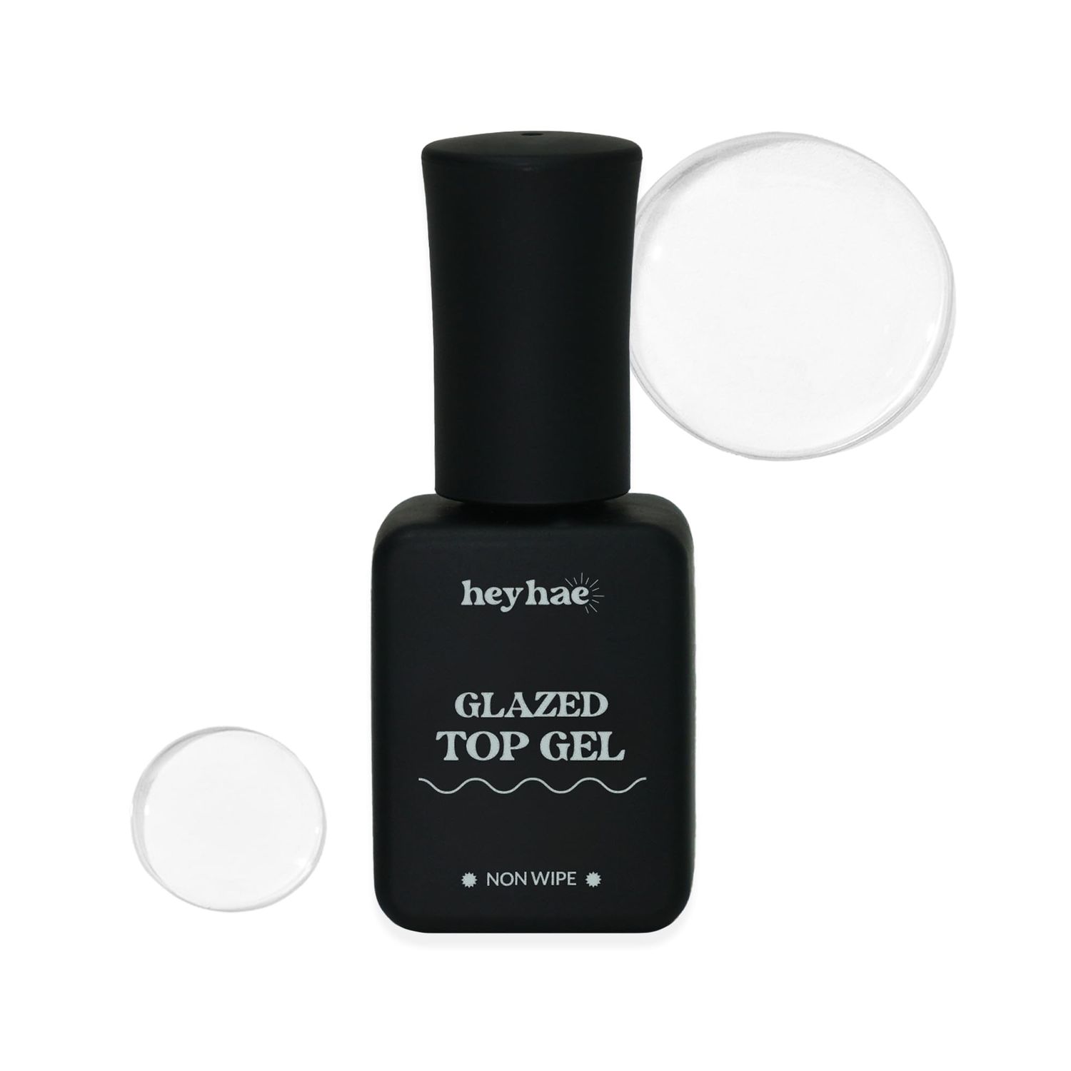 heyhae Glazed Top Gel for Semi-Cured Gel Nail Strip | Non Wipe High Gloss Gel Top Coat (0.23 fl.oz)