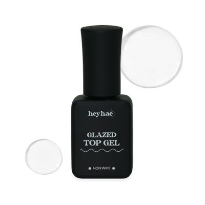 heyhae Glazed Top Gel for Semi-Cured Gel Nail Strip | Non Wipe High Gloss Gel Top Coat (0.23 fl.oz)