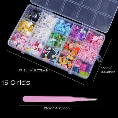 Multi 3D Mix Assorted Color Nail Charms, Acrylic Flower Butterfly Bow Lollipop Candy Bear Cute Pearls Nail Jewelry Charms for Nail Art DIY Accessories