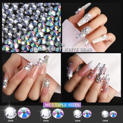 YGDZ Rhinestones, 10k PCS Nail &amp; Craft Rhinestones - Resin Flatback Set with Storage Box
