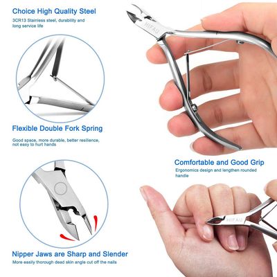 HIFAU 8 Piece Premium Cuticle Pliers Pusher Nail Art Tool Set, Professional Cuticle Trim &amp; Removal Series, Premium Stainless Steel, Suitable for Home Care, Salon &amp; Travel, Gifts