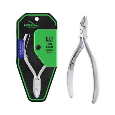 NGHIA Cuticle Nipper - D-01 JAW 12 | Stainless Steel | Durable and Sharp | Ergonomic Design | Grey Plated | Ideal for Salons and Home Use