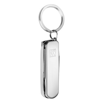 ZWILLING Manicure Pedicure Multi-Tool (Key Ring with Nail Scissors, Nail Clipper and Nail File), Silver, 2.5 inch