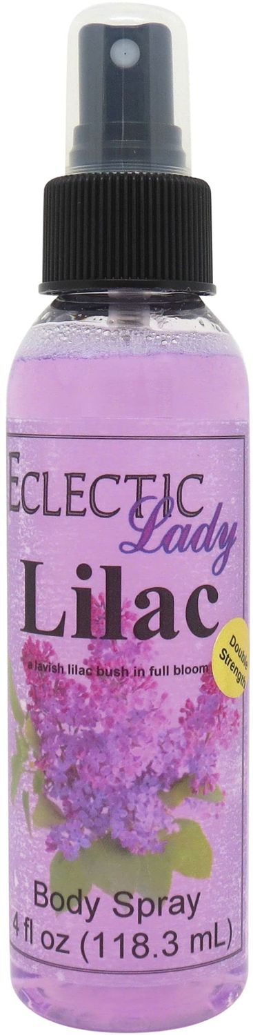 Eclectic Lady Lilac Body Spray, Double Strength, 4 ounces, Body Mist for Women with Clean, Light &amp; Gentle Fragrance, Cologne with Soft, Subtle Aroma For Daily Use