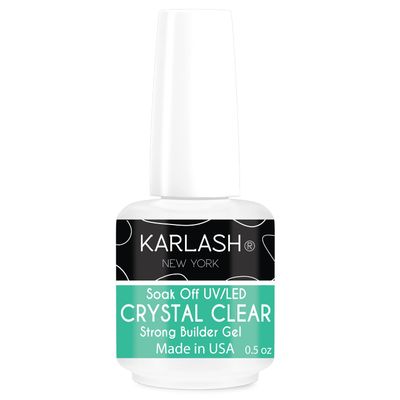 Karlash Brush On Builder Gel Soak Off Build It Gel Crystal Clear for Sculpting Nail Extension and Strengthening Natural Nails 0.5 oz