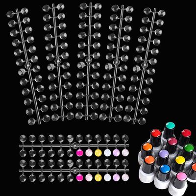 360pcs Nail Polish Swatch Dots, Nail Color Display Chart, Round False Nail Display Tips Clear with Adhesive Sticker, Color Display Tips for Nail for Nail Swatches Training Practicing Cards