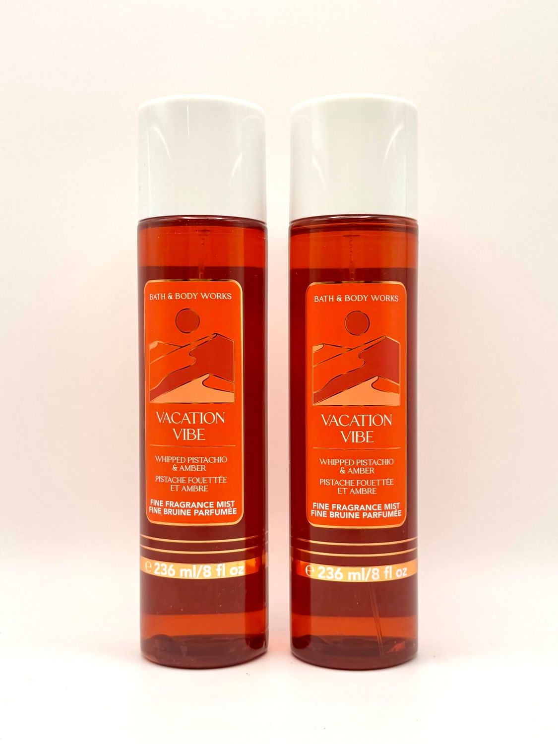 Bath and Body Work Vacation Vibe Whipped Pistachio &amp; Amber Fine Fragrance Mist, 8 fl oz, 2-Pack