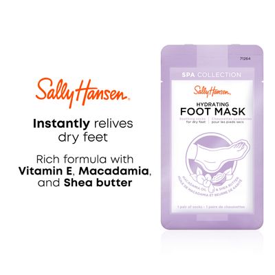 Sally Hansen Spa Collection, Hydrating Foot Mask, Soothing Socks for Dry Feet, Includes Vitamin E, Macadamia and Shea Butter