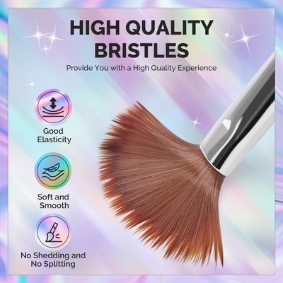 MelodySusie 4Pcs Acrylic Nail Brush Set, Size 8/10/12/14/ Professional Nail Brushes for Acrylic Application Acrylic Powder Nail Extension and 3D Nail Carving for DIY Home Salon Nail Art Manicure Tool