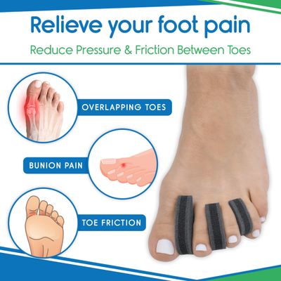 VIVEsole Foam Toe Separators for Women &amp; Men (20 Pack) - Spacers for Bunions, Corns, Blisters, Overlapping Toes &amp; Hammer Toe Pain Relief - Cushion Pads Prevent Friction &amp; Reduce Pressure