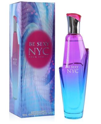 Be Sexy NYC Pour Femme Eau De Parfum, Womens Fragrance, 3.4 fl oz, Purple-Blue Ombre Bottle